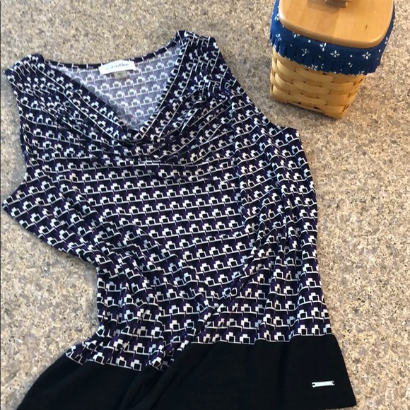 Calvin Klein Tops - Calvin Klein Black, Purple and White Top